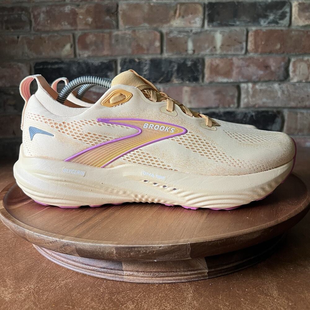 Brooks Glycerin 22 Womens 11 Apricot Pink Athletic Running Shoes Sneakers - Picture 4 of 16